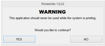 DNP PrinterInfo Utility Warning