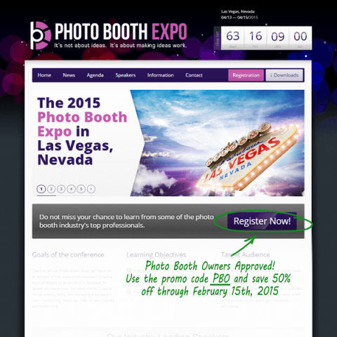 Use the code “PBOWNERS” to save 50% on Photo Booth Expo Tickets